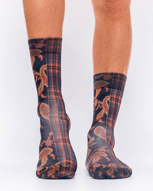 Paisley Checks Man Sock