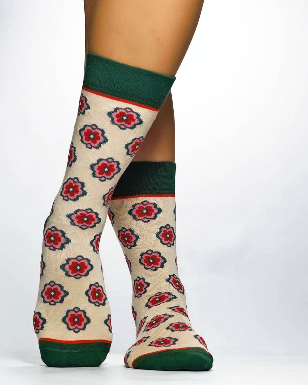 RETRO FLOWER Knitted Socks