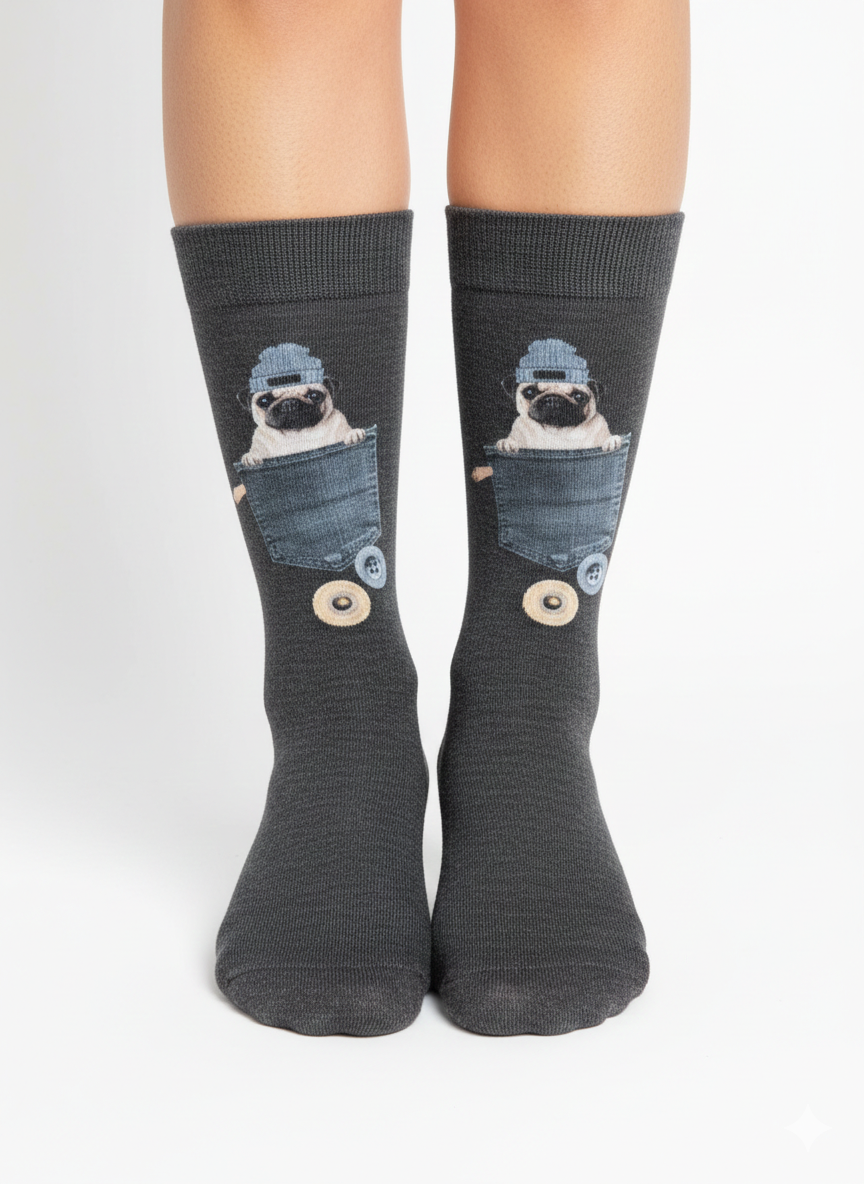 POCKET PUG  Lady Socks
