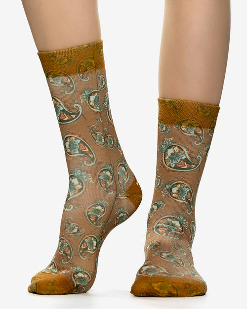 BROWN PAISLEY Lady Socks
