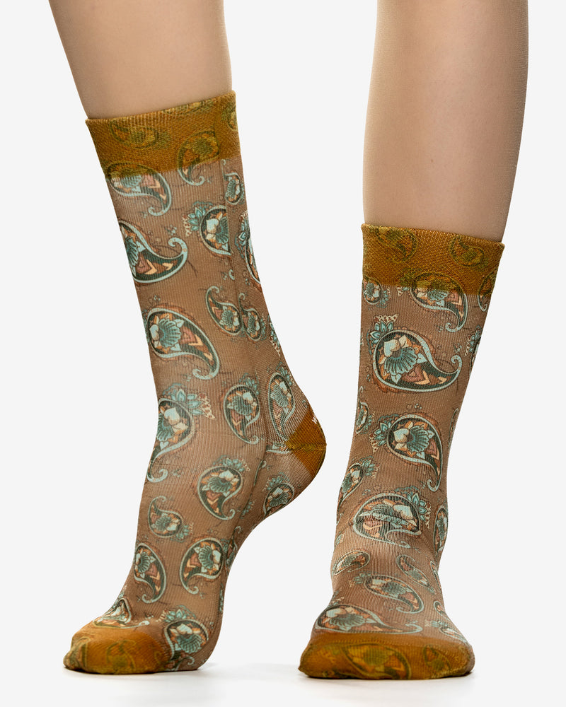 BROWN PAISLEY Lady Socks